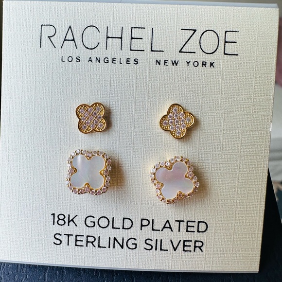 Rachel Zoe Set of Two✌️ Clover🍀 Earrings - Picture 4 of 8